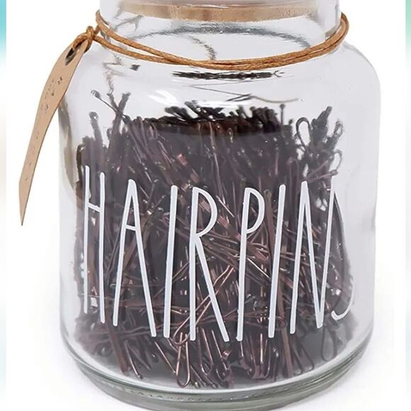 Rae Dunn Hair Pibs Jar w/Bobby Pins - Picture 2 of 6